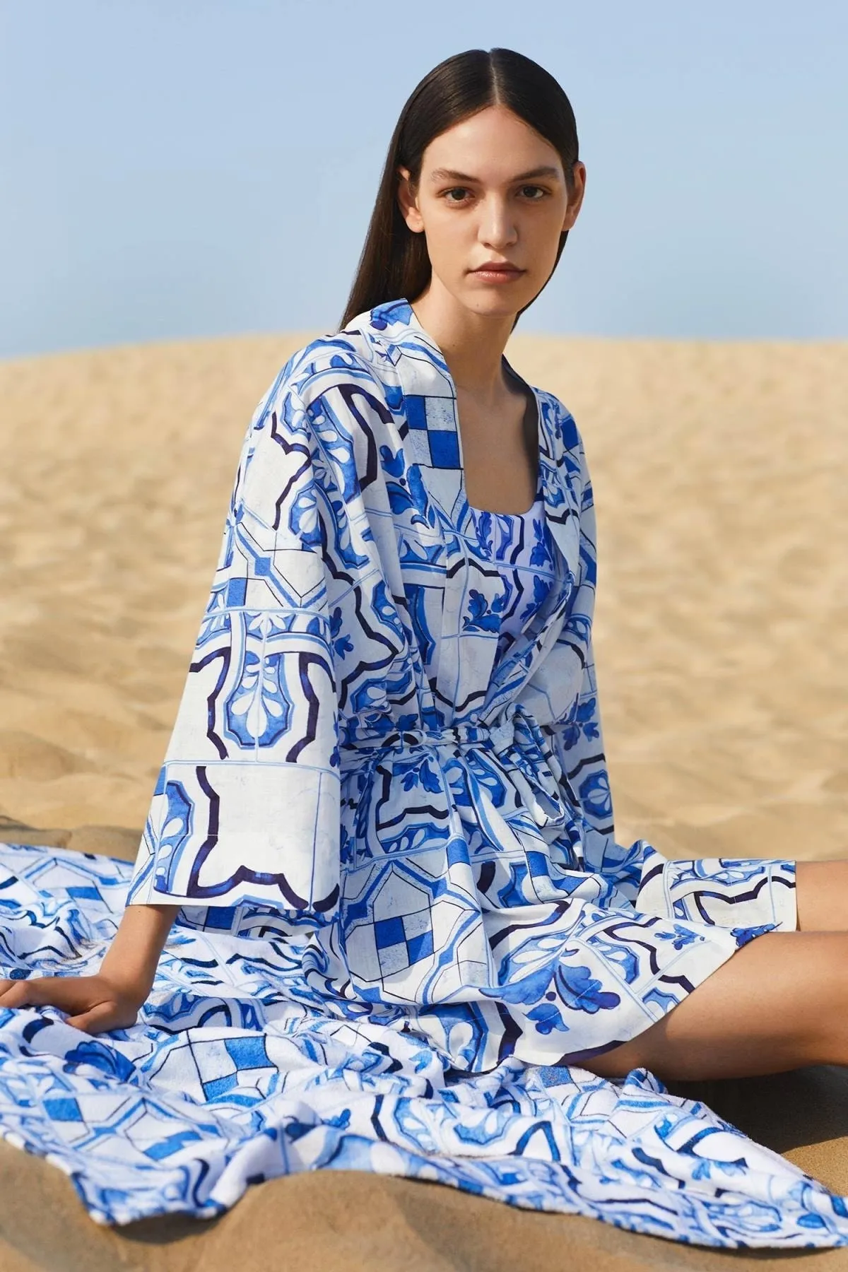 DeFacto  Nefes Istanbul X Gemusterter Kimono aus 100 % Baumwolle
