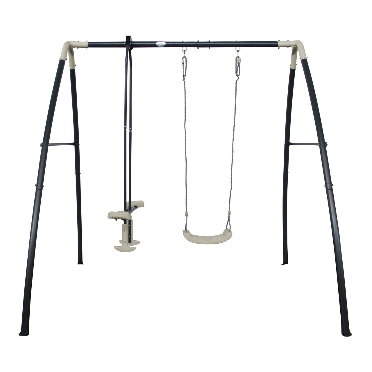 AXI Metall-Schaukel-Set mit Ein- und Zweipersonenschaukel Anthrazit/Creme