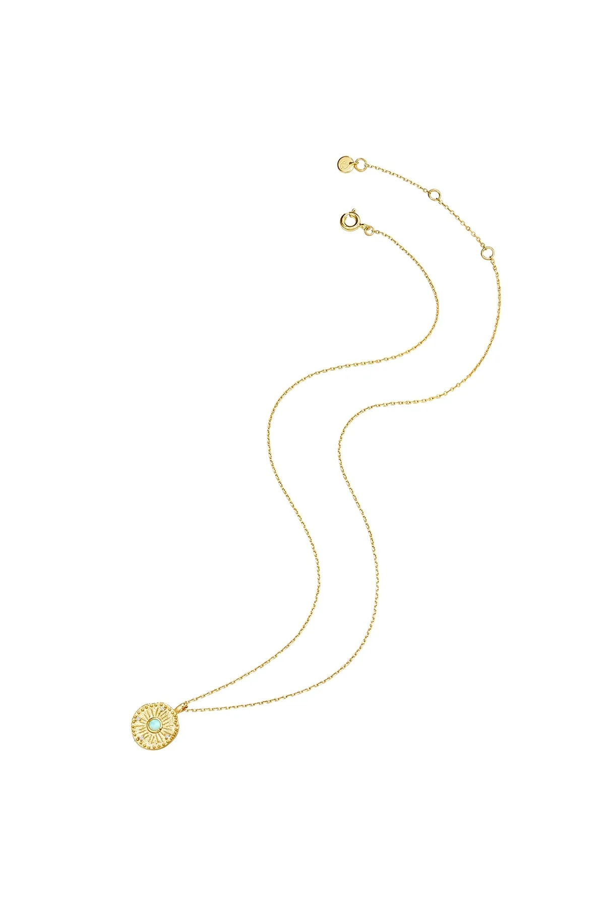 Glanzstücke München  Silberhalskette Kette mit Anhänger Sterling Silber gelbgold Amazonit grün Zirkonia weiß