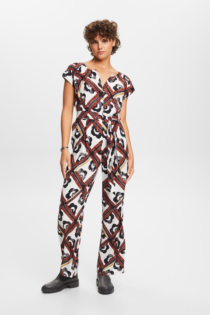 Langer Jumpsuit mit Muster