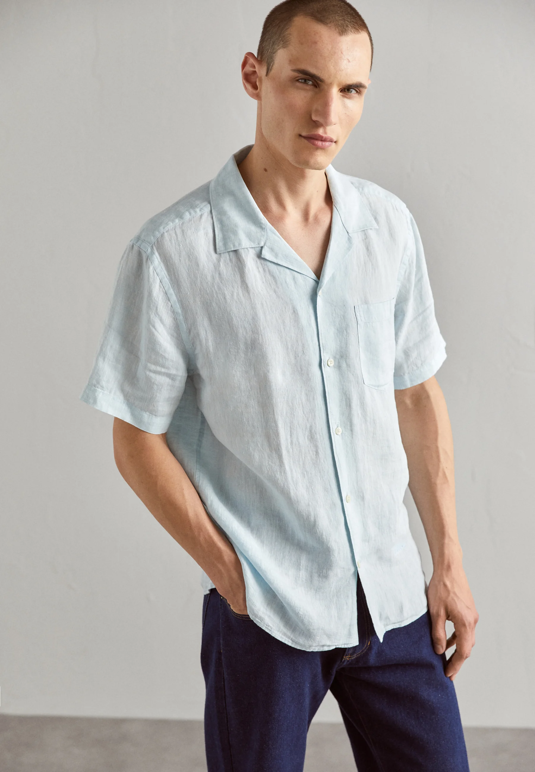 J.LINDEBERG MELANGE REG SHIRT - Camisa