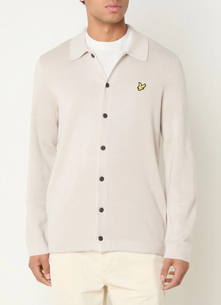 Jemný pletený kardigan Lyle & Scott zo zmesi vlny s logom