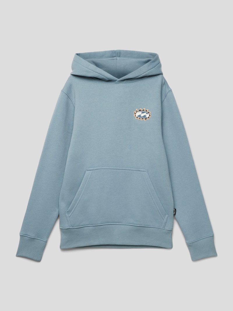 Hoodie mit rückseitigem Motiv-Print Modell 'CRAYON WAVE' in bleu