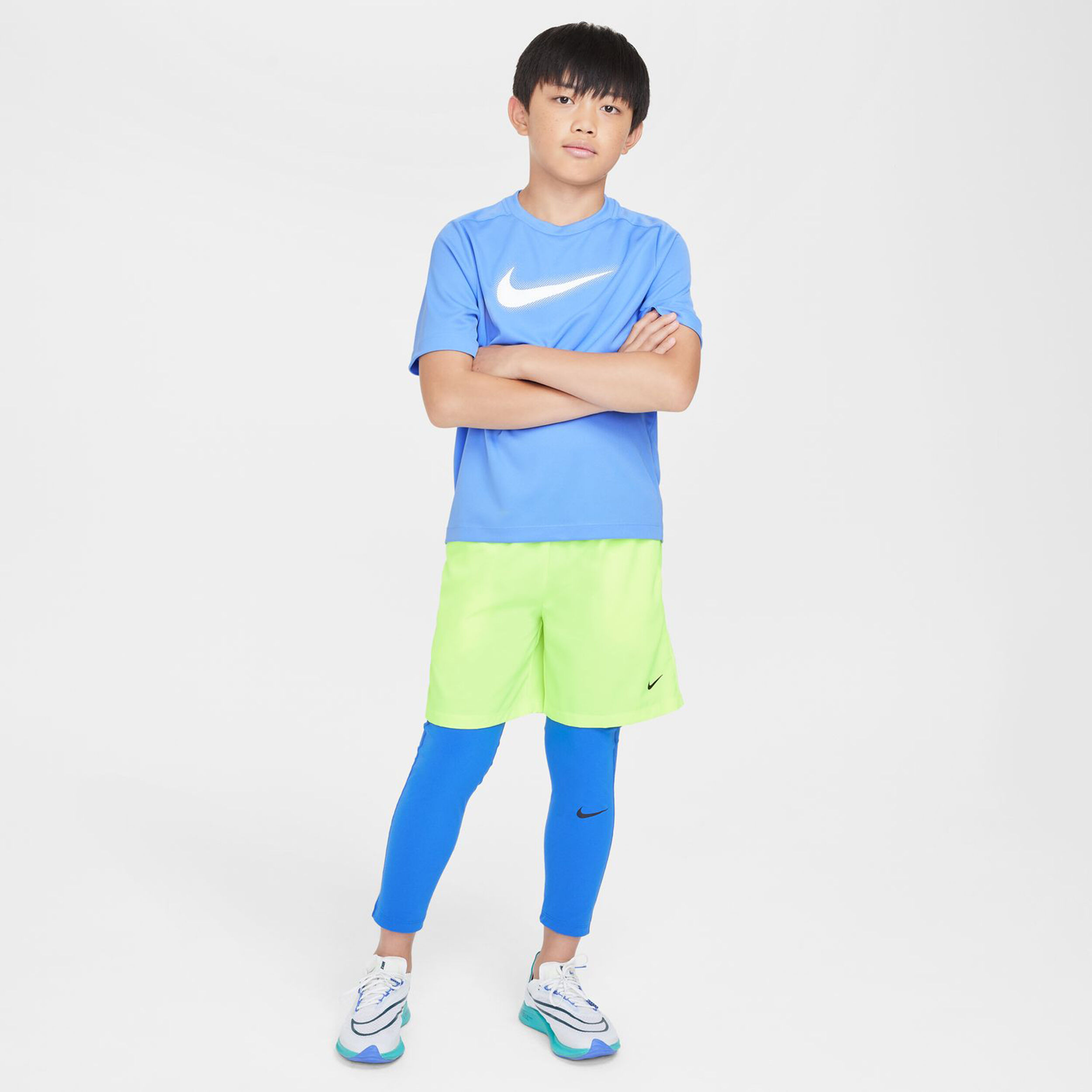 Dri-Fit Multi+ T-Shirt Jungen - Hellblau, Weiß