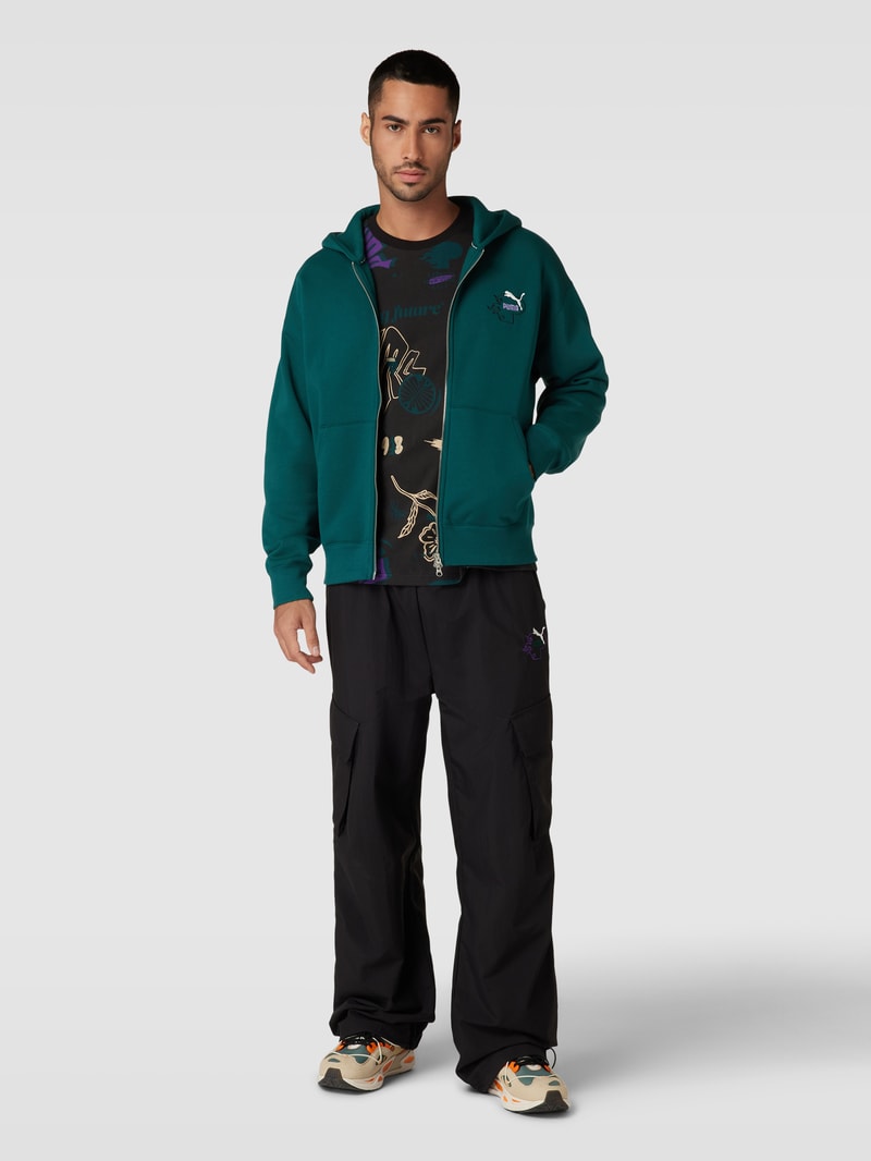 Sweatjacke mit Label-Stitching - PUMA X P&C* in dunkelgrün