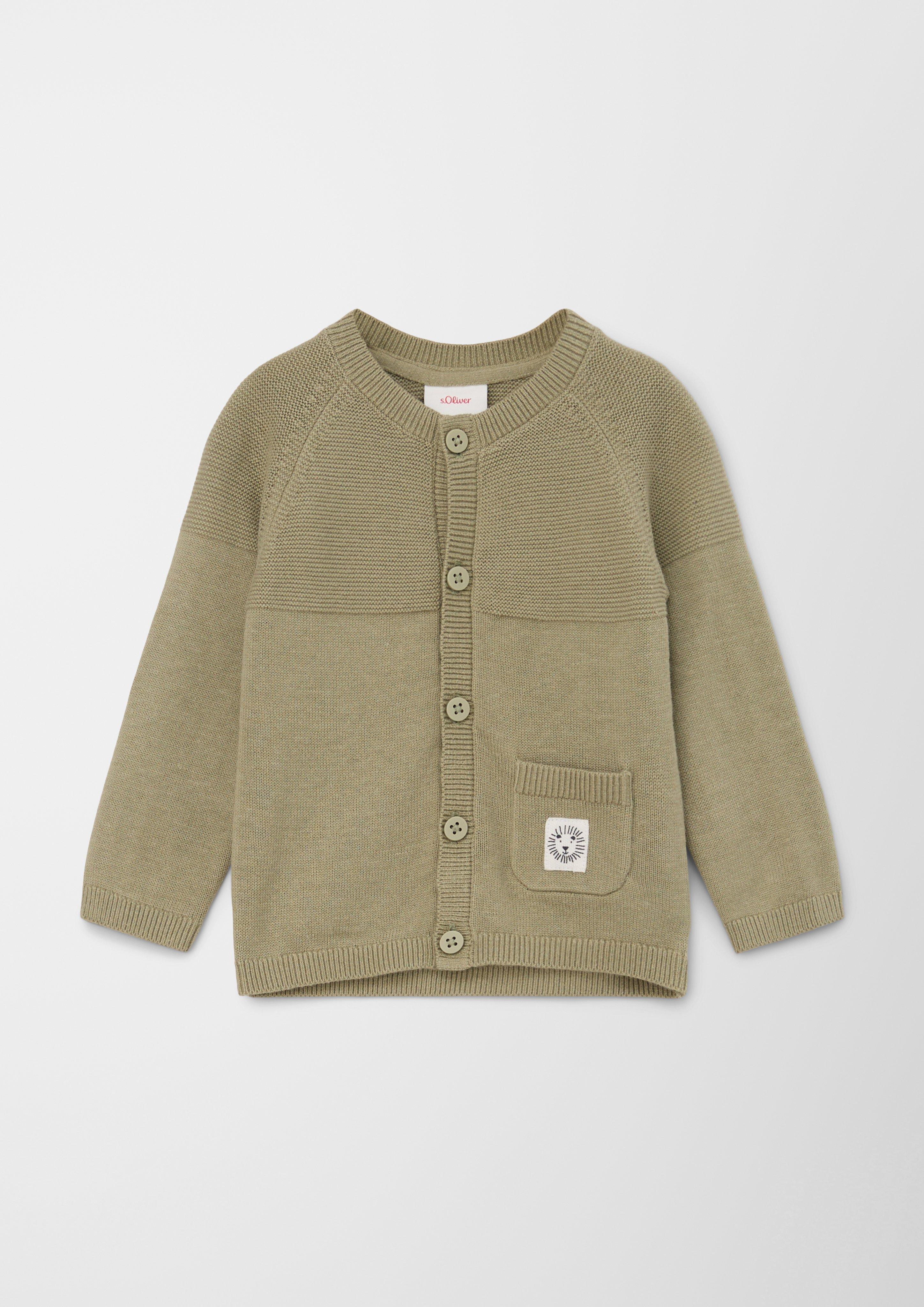 Strickjacke mit Patch  2128695-7803