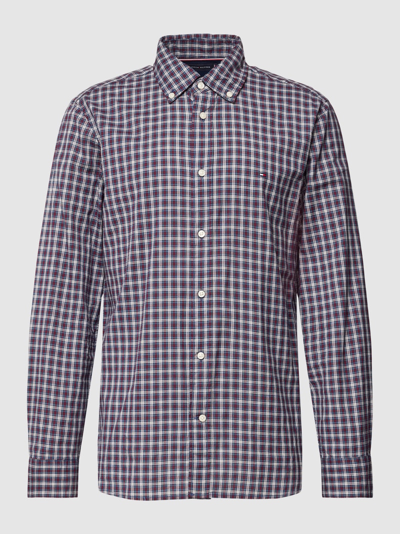 Regular Fit Freizeithemd mit Button-Down-Kragen in marineblau