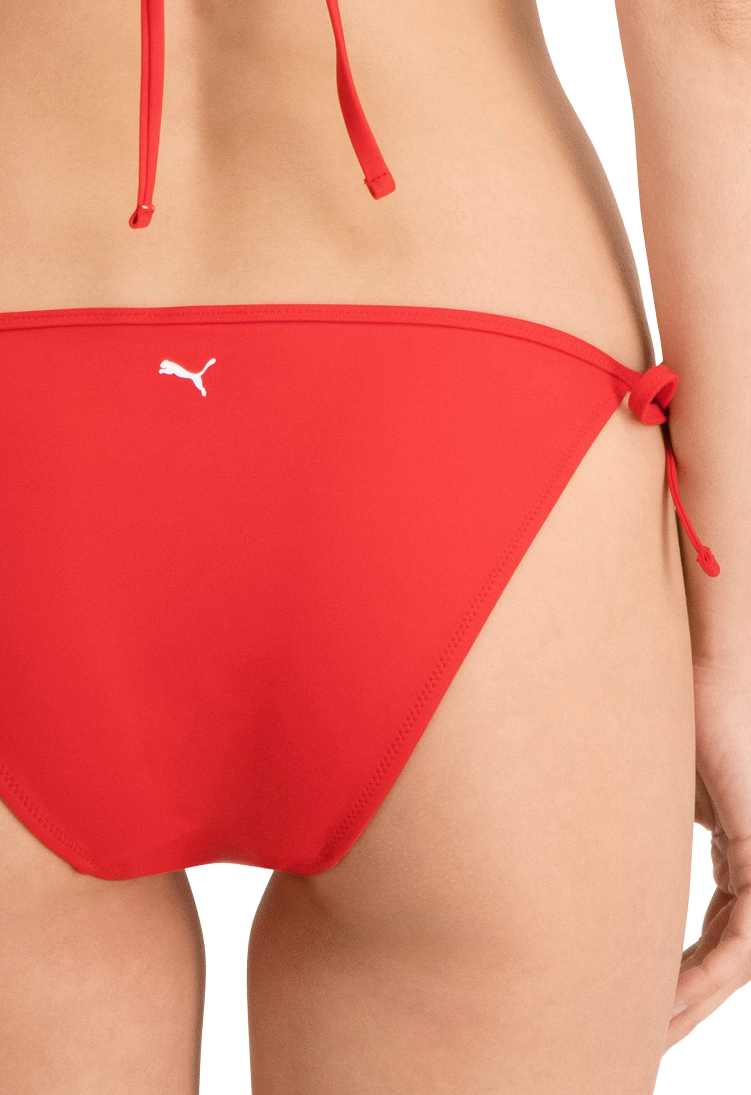 PUMA Side Tie rotes Damen Bikini-Unterteil