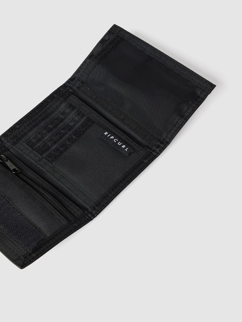 Portemonnaie mit Label-Detail in schwarz