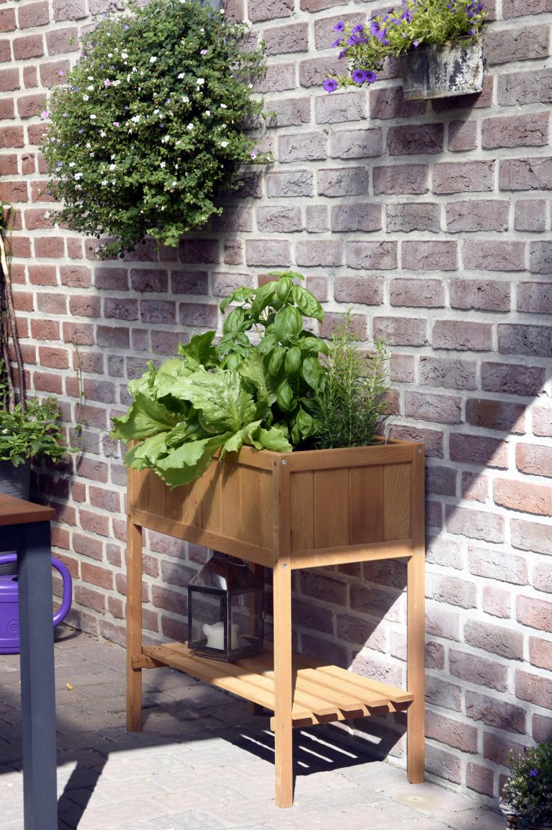 dobar Hochbeet aus Holz mit Ablageboden