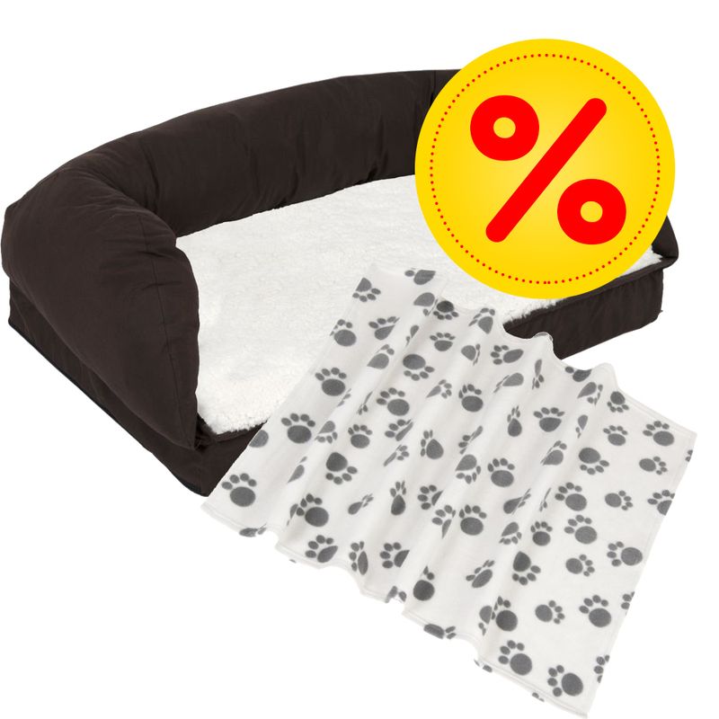 Orthopädische Hundebett + Fleecedecke Pawty
