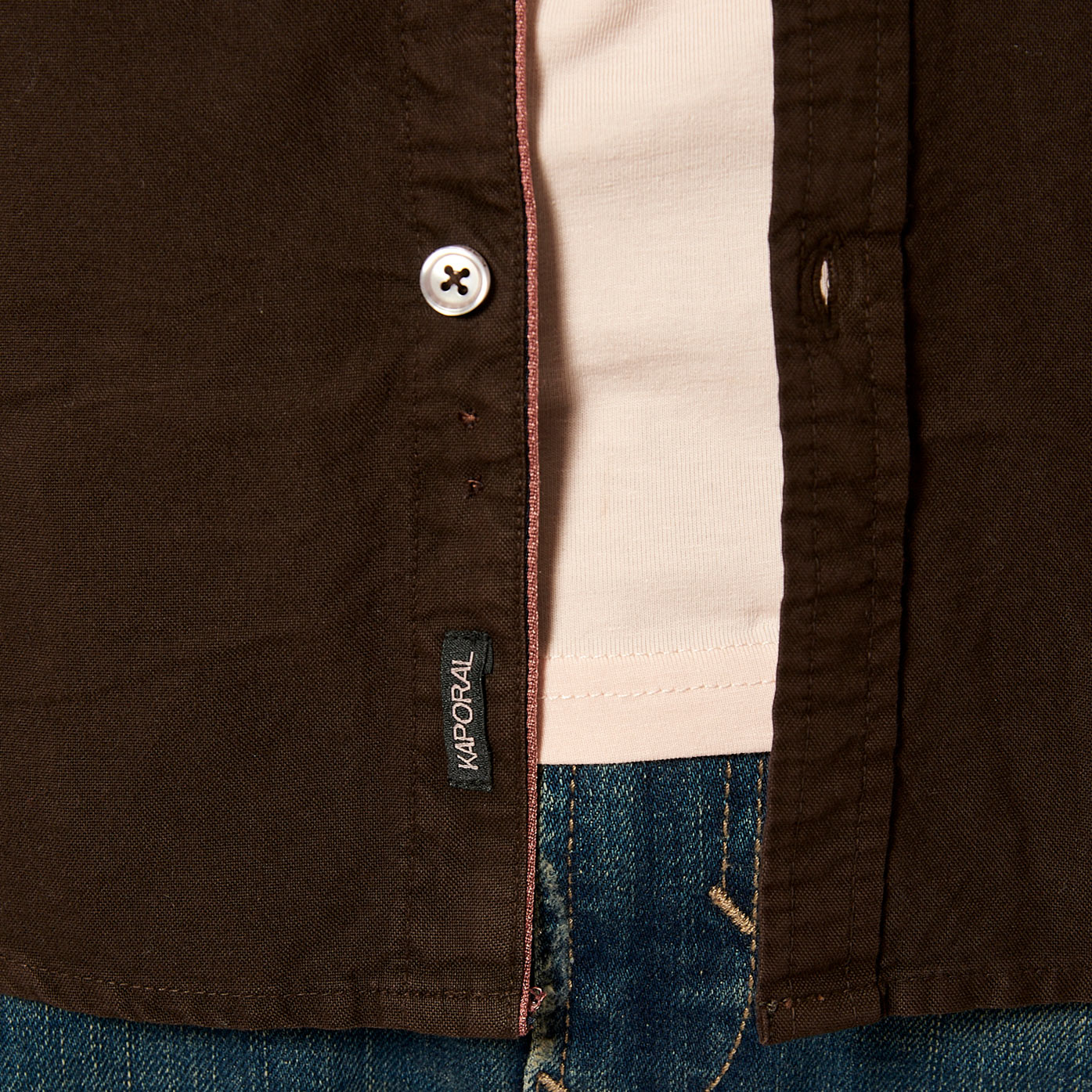TOMEK  Chemise marron Homme en 100% coton