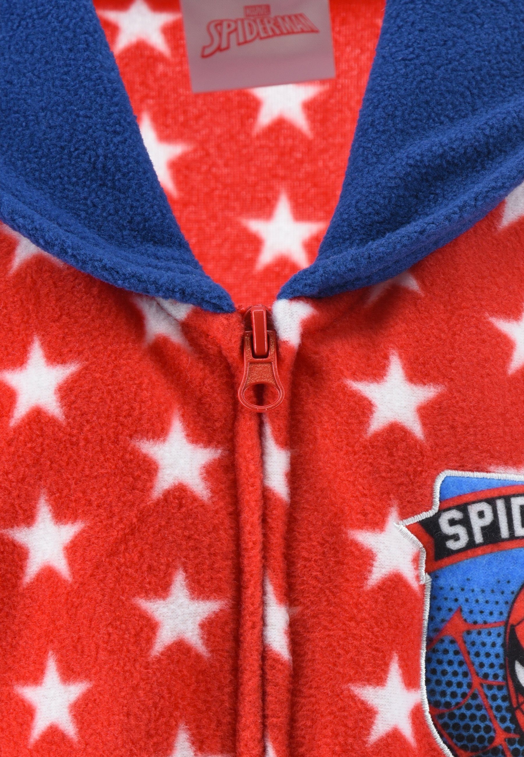 Spiderman Kinderbademantel Jungen Kinder-Bademantel Morgenmantel mit Reißverschluss