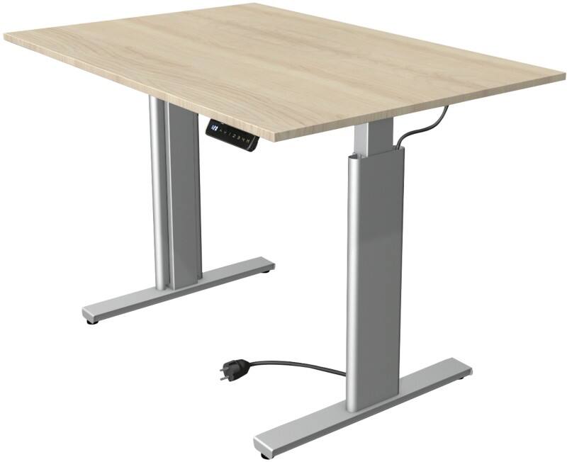 Kerkmann Move 3 Rechteckig Elektrisch Höhenverstellbar Sitz-Stehschreibtisch Ahorn Silber 1.200 x 800 x 1.200 mm