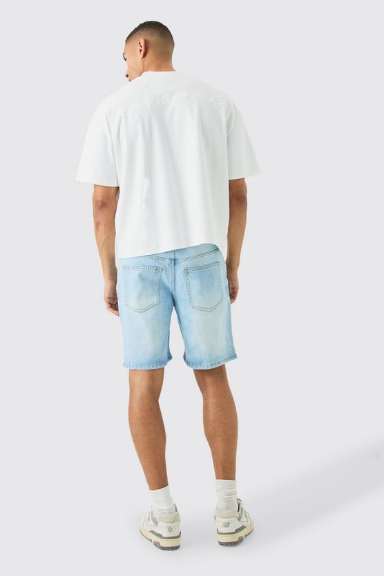 Hellblaue Slim-Fit Jeansshorts