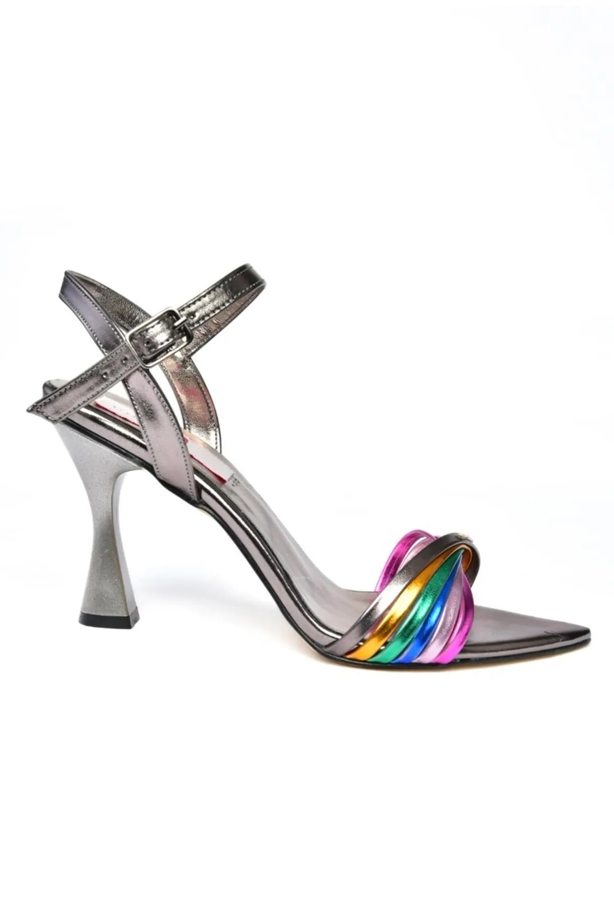Fox Shoes  P820301909 Damen-Abendschuhe mit dünnem Absatz in Platin-Metallic