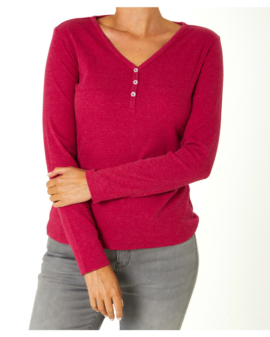 Langarmshirt mit Knopfleiste