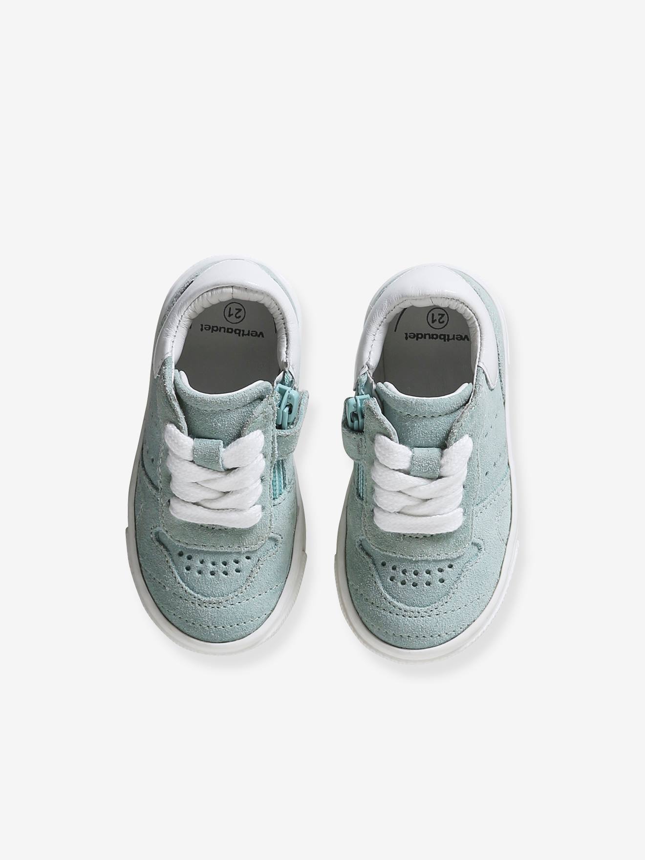 Vertbaudet Baby Sneakers mit Reißverschluss - türkis