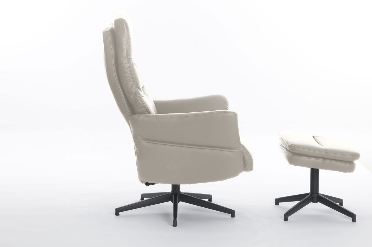 Happy Home Happy Home gepolsteter Relaxsessel mit Hocker HWP62-BEI beige