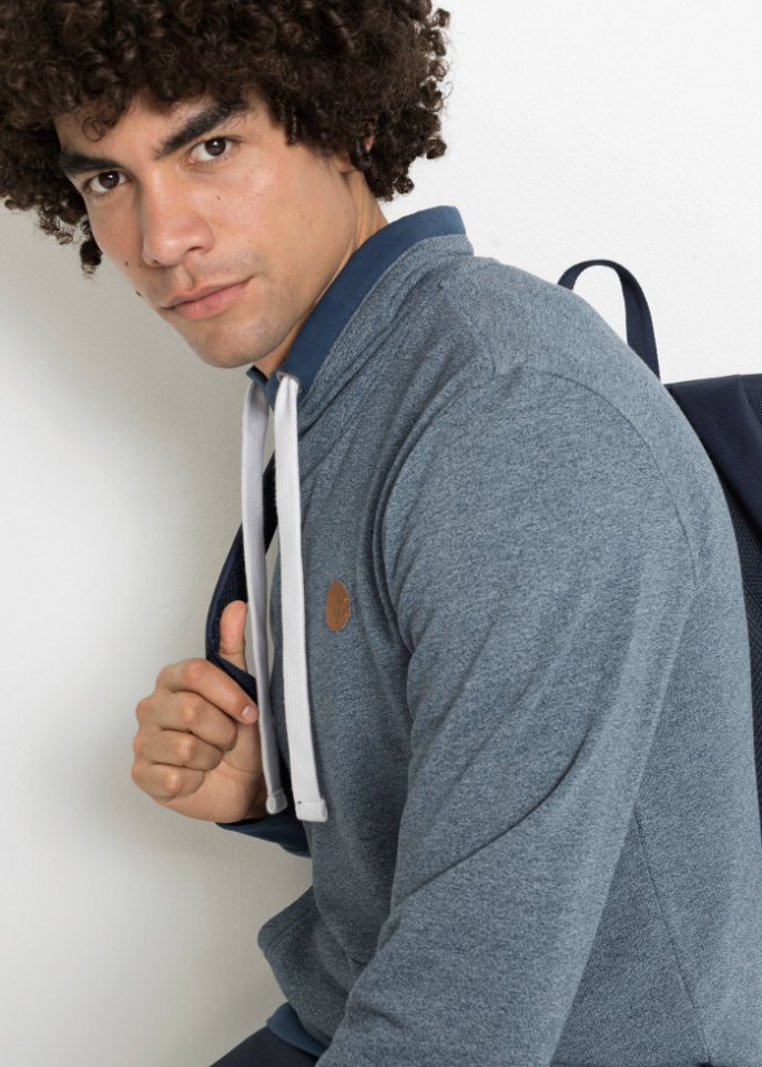 Sweatshirt mit recyceltem Polyester und Schalkragen