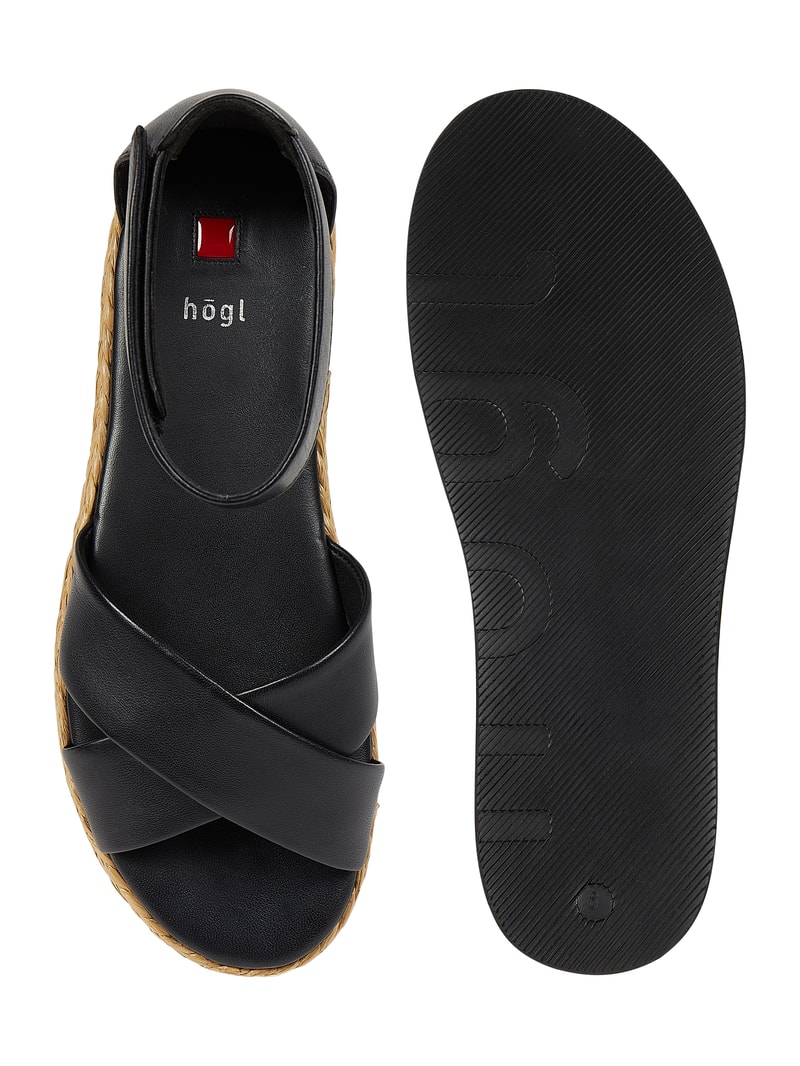 Sandalen aus Leder in schwarz