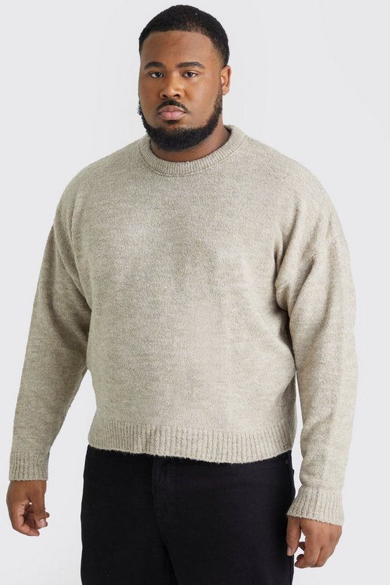 Plus kastiger Bouclee-Pullover