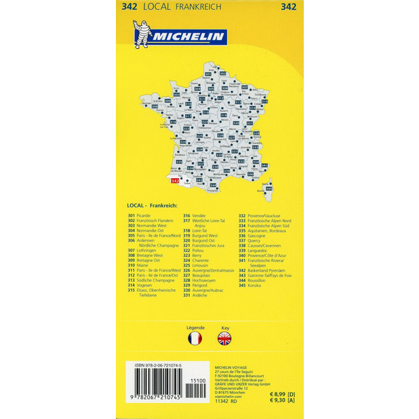 Michelin Baskenland - Pyrenäen - Straßenkarte