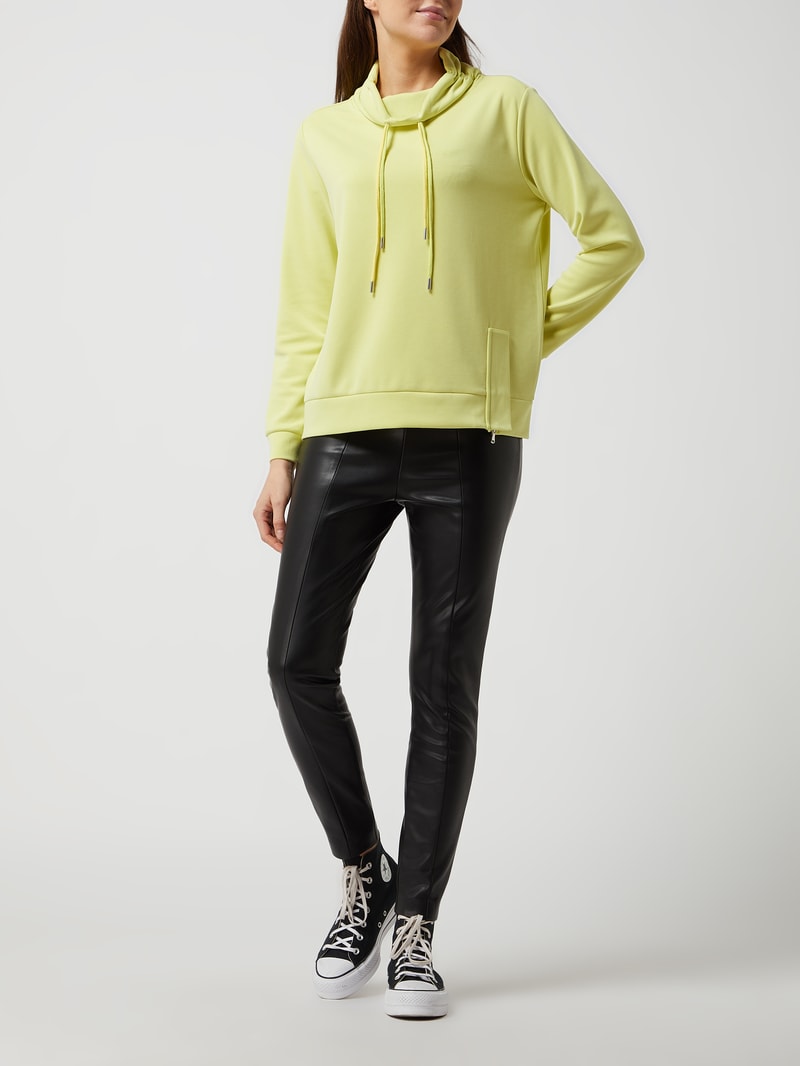Sweatshirt mit Tube Collar in neon gelb