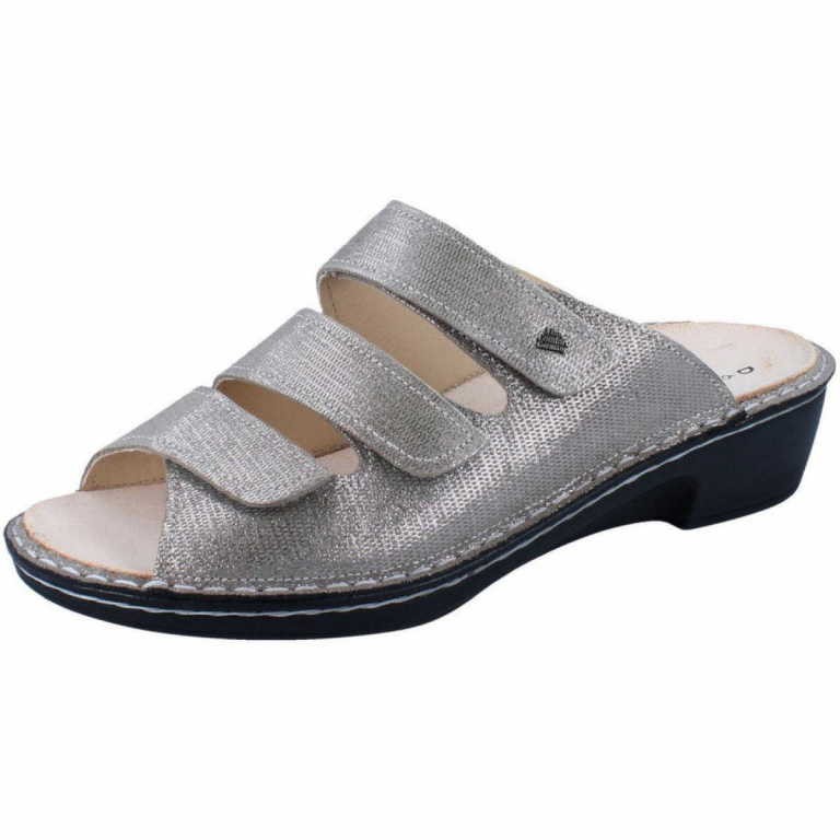 FINN COMFORT Pantoletten silber Canzo