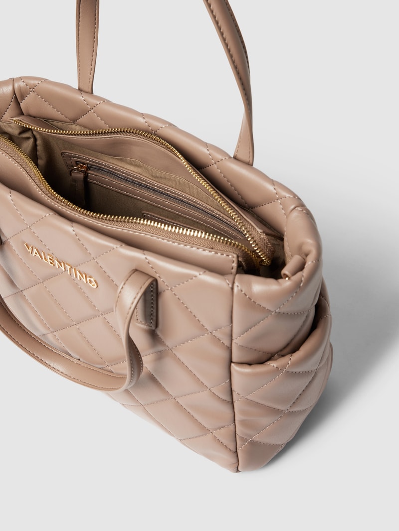 Umhängetasche mit Label-Detail Modell 'OCARINA' in taupe