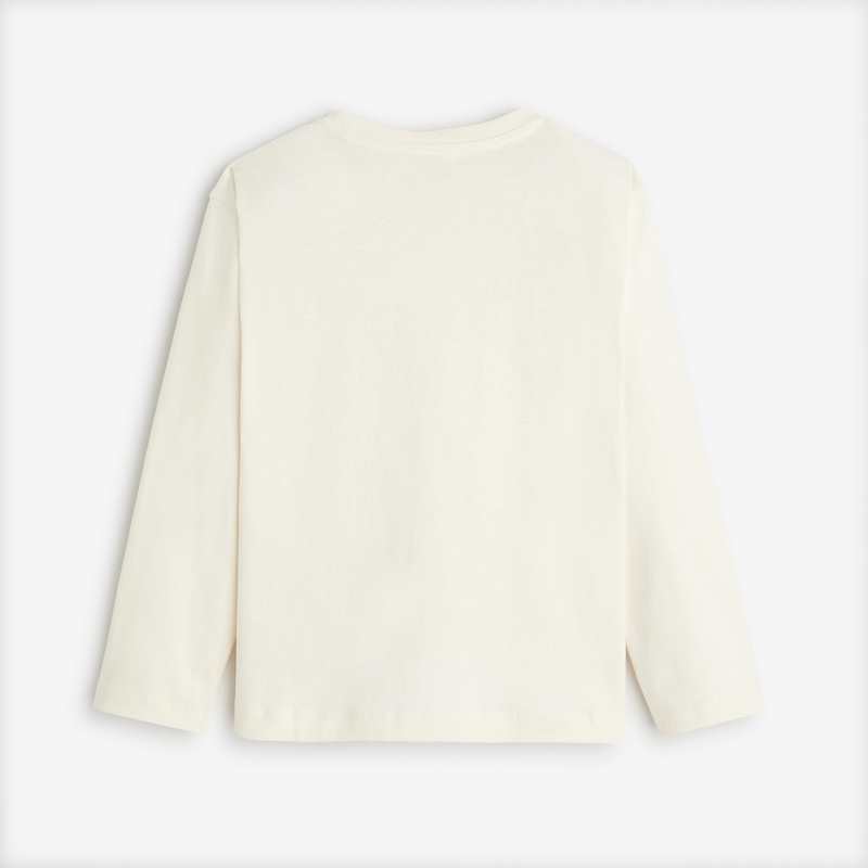 T-shirt blanc cassé à motifs pour fille en coton Catimini