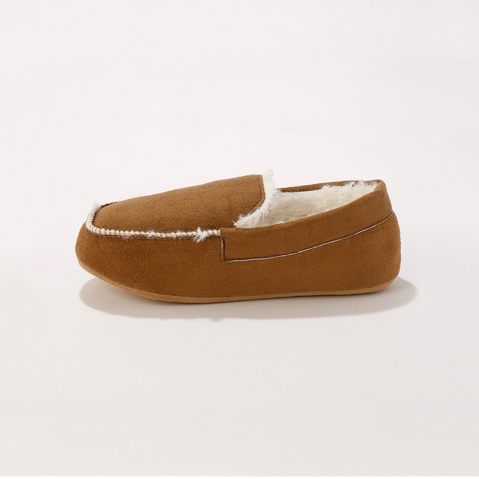 Pantoufles fourrées style mocassin