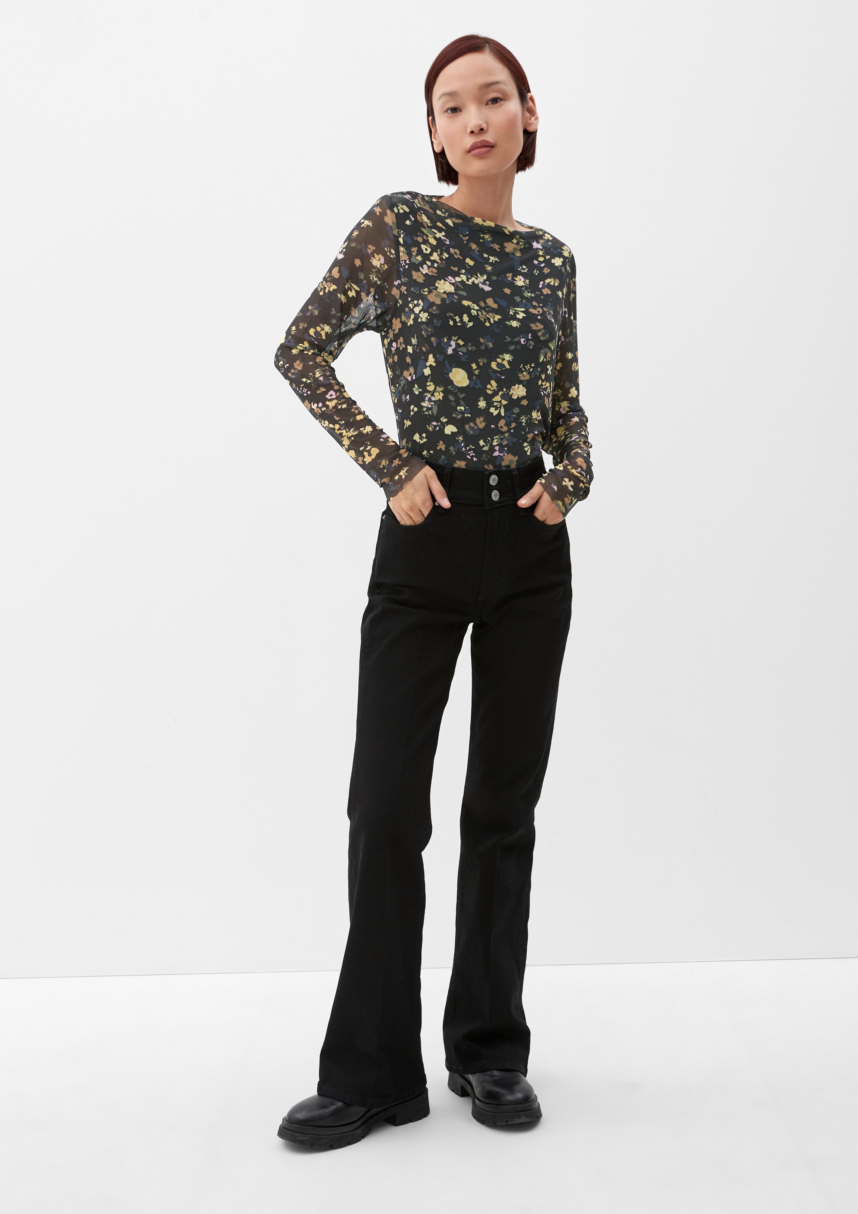 Blusenshirt mit Allovermuster  2122841-99A0