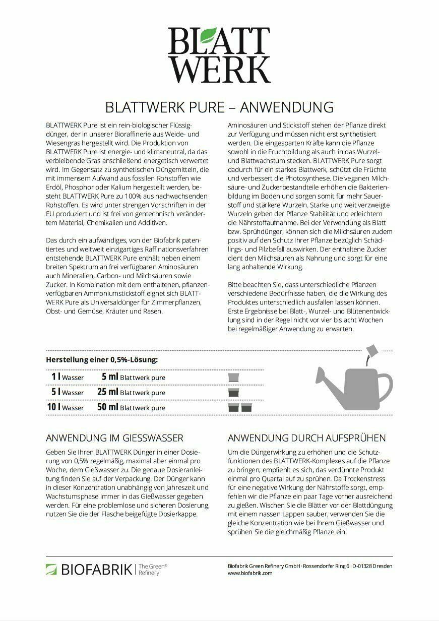 BIOFABRIK Bio-Erde BLATTWERK Dünger, Biodünger, Universaldünger vegan, (1-St)