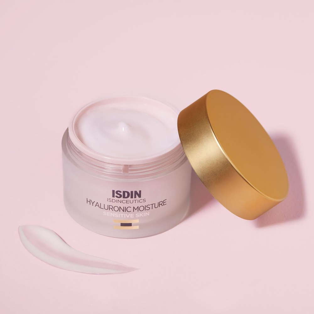 isdin Hyaluronic Moisture Peaux sensibles Crème de jour hydratante à l'acide hyaluronique Peaux Sensibles