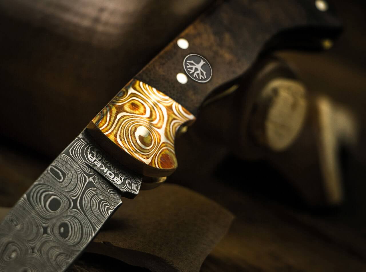 Folding Hunter Mokume Damast