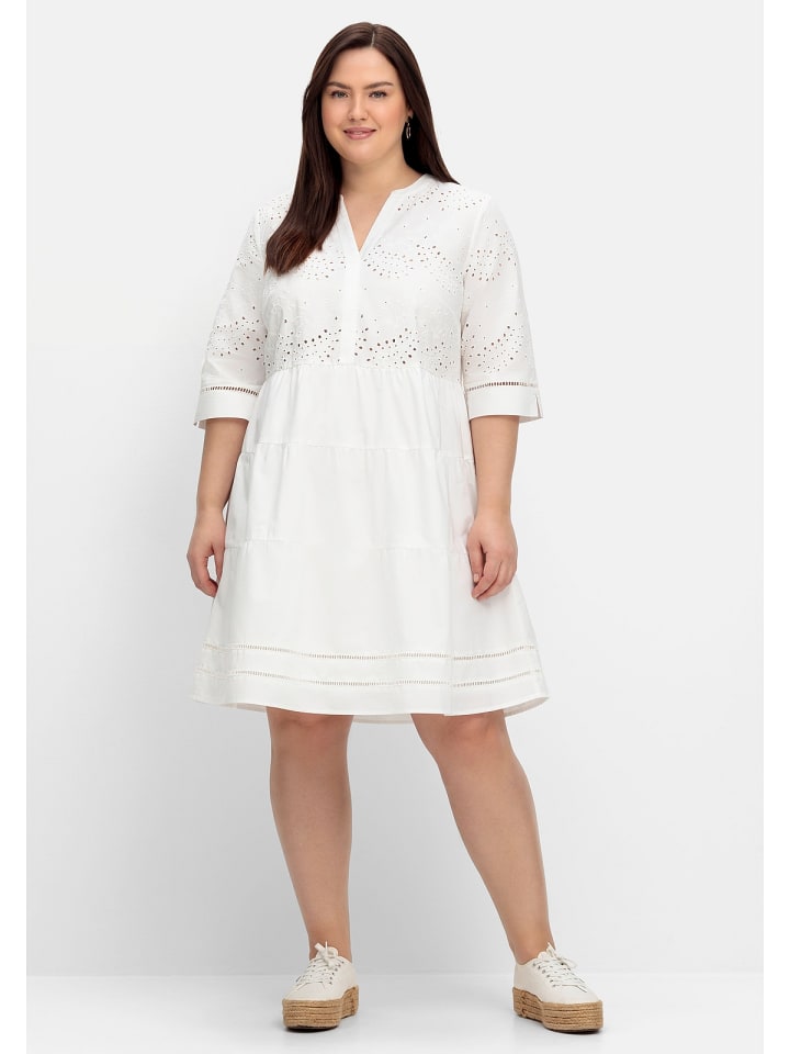 sheego Kurzes Kleid in weiß günstig kaufen 50