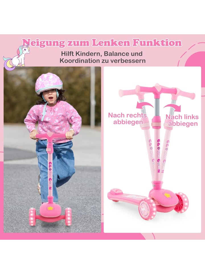 COSTWAY Roller mit LED Rädern ab 3 Jahren in Rosa günstig kaufen onesize