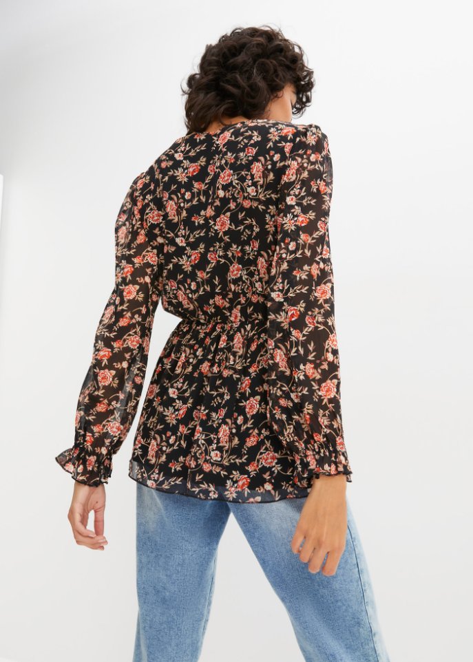 bedruckte Bluse aus recyceltem Polyester
