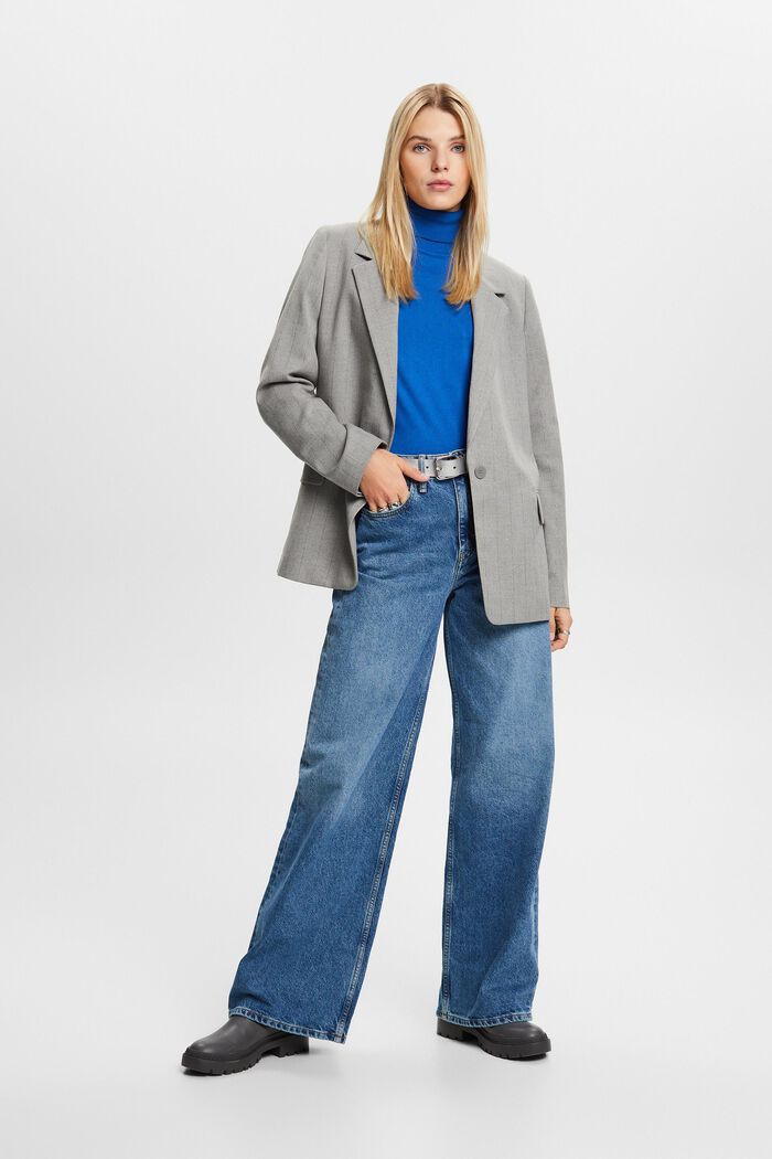 Nadelstreifen-Blazer aus Flanell im Oversize-Look
