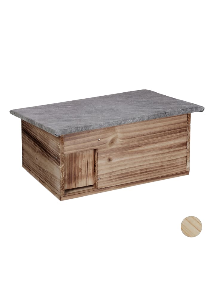 relaxdays Igelhaus Geflammt in Natur - (B)46 x (H)21 x (T)34 cm günstig kaufen onesize
