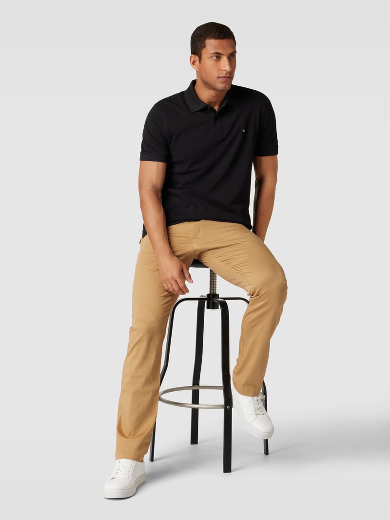 Poloshirt mit Logo-Stitching in schwarz