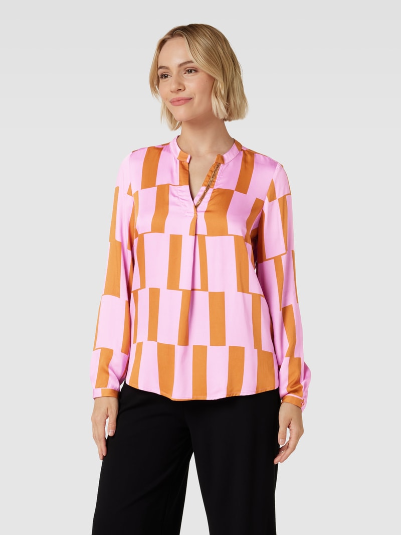Bluse mit Allover-Muster Modell 'Schlupf' in rosa