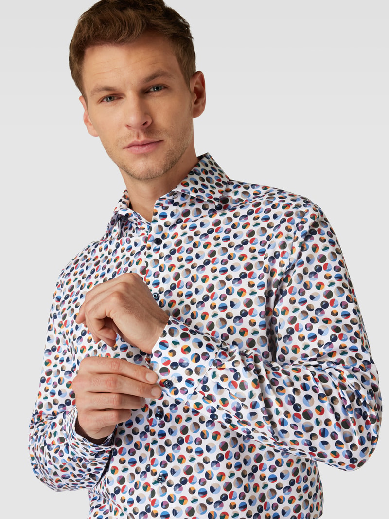 Modern Fit Business-Hemd mit Kentkragen Modell 'Global' in weiß