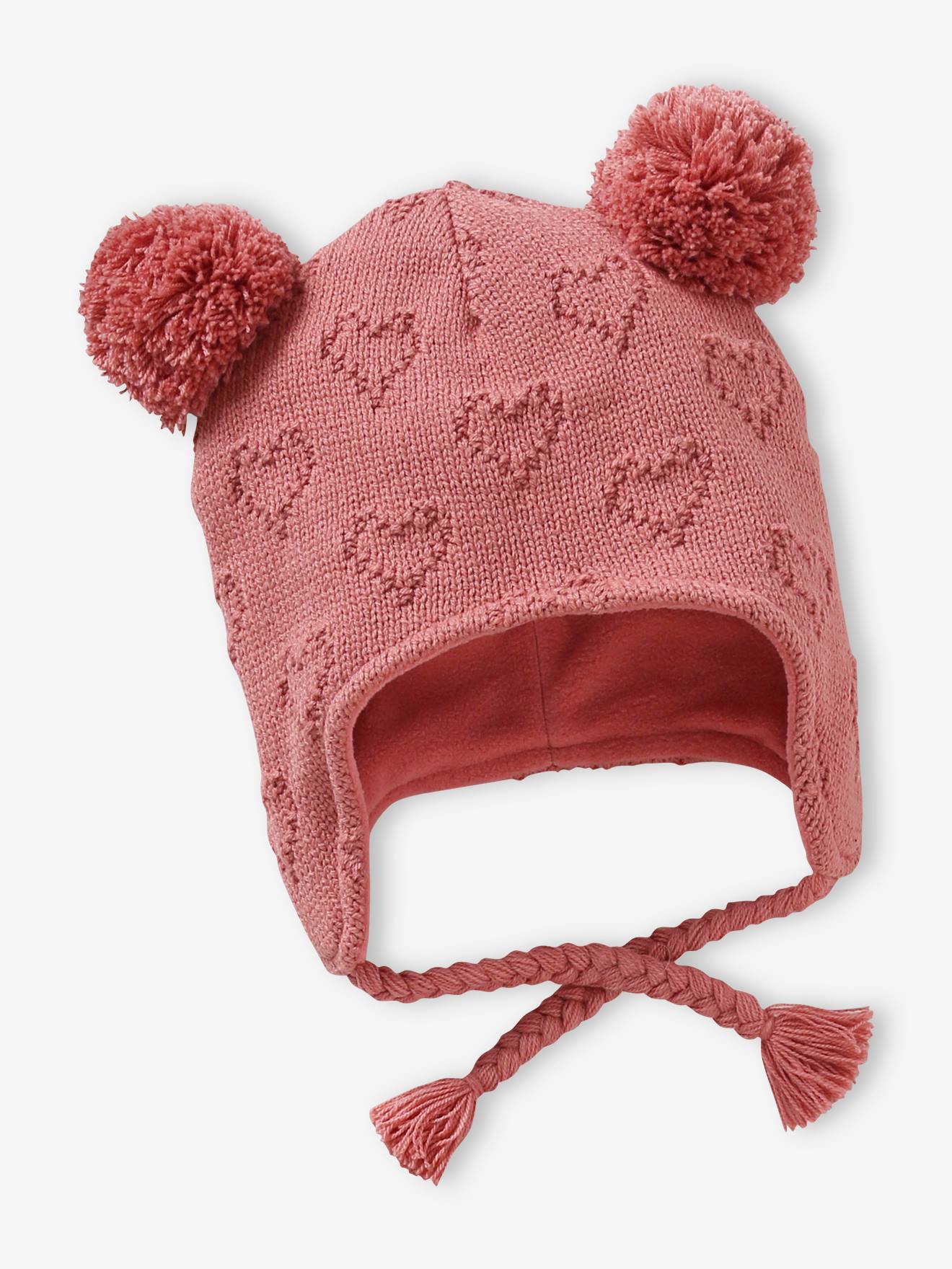 Vertbaudet Mädchen Baby-Set: Mütze, Rundschal & Fäustlinge - altrosa
