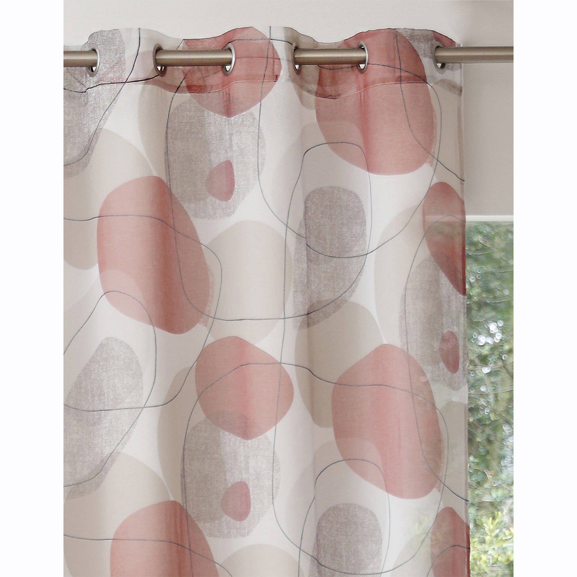 Panneau voile finition oeillets motif galets