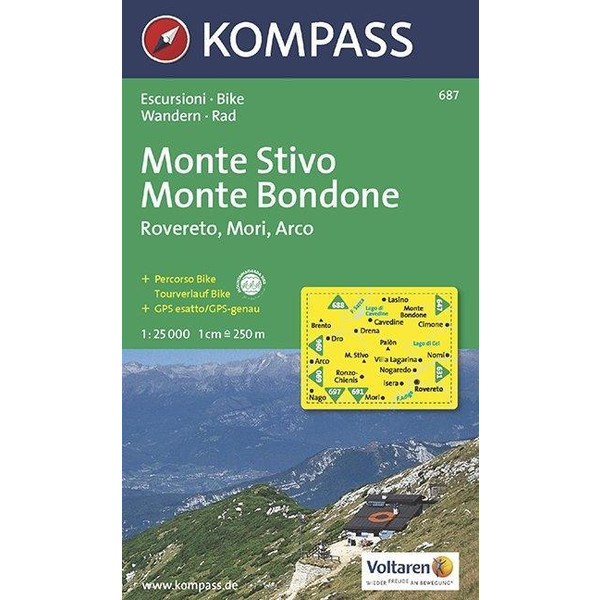 Monte Stivo - Bondone - Rovereto - Mori - Arco 1 : 25 000 - Wanderkarte