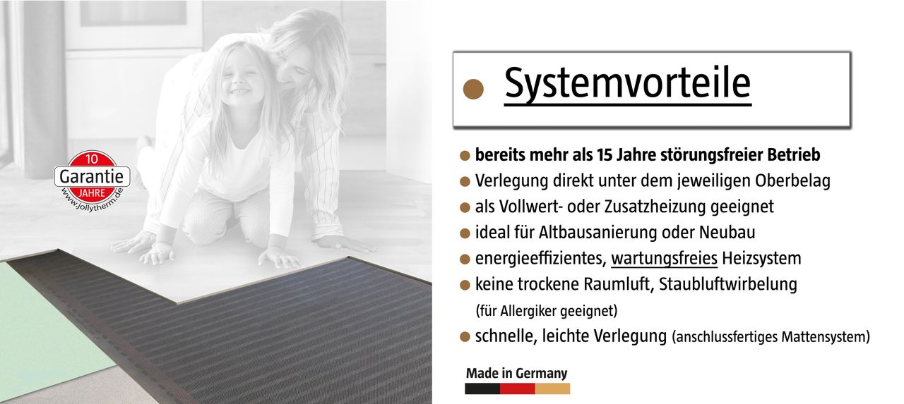 Jollytherm Top-Therm Elektro Carbonheizfolien/SET 10m² inkl. digital Raumthermostat/Timer