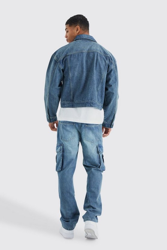 Lockere Cargo-Jeans