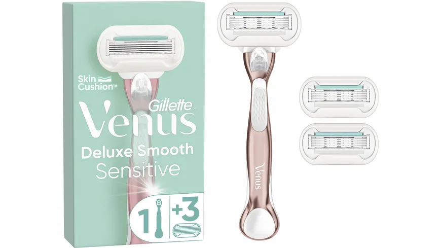 Gillette Venus Klingen + Rasierer Deluxe Smooth Sensitive Rosegold